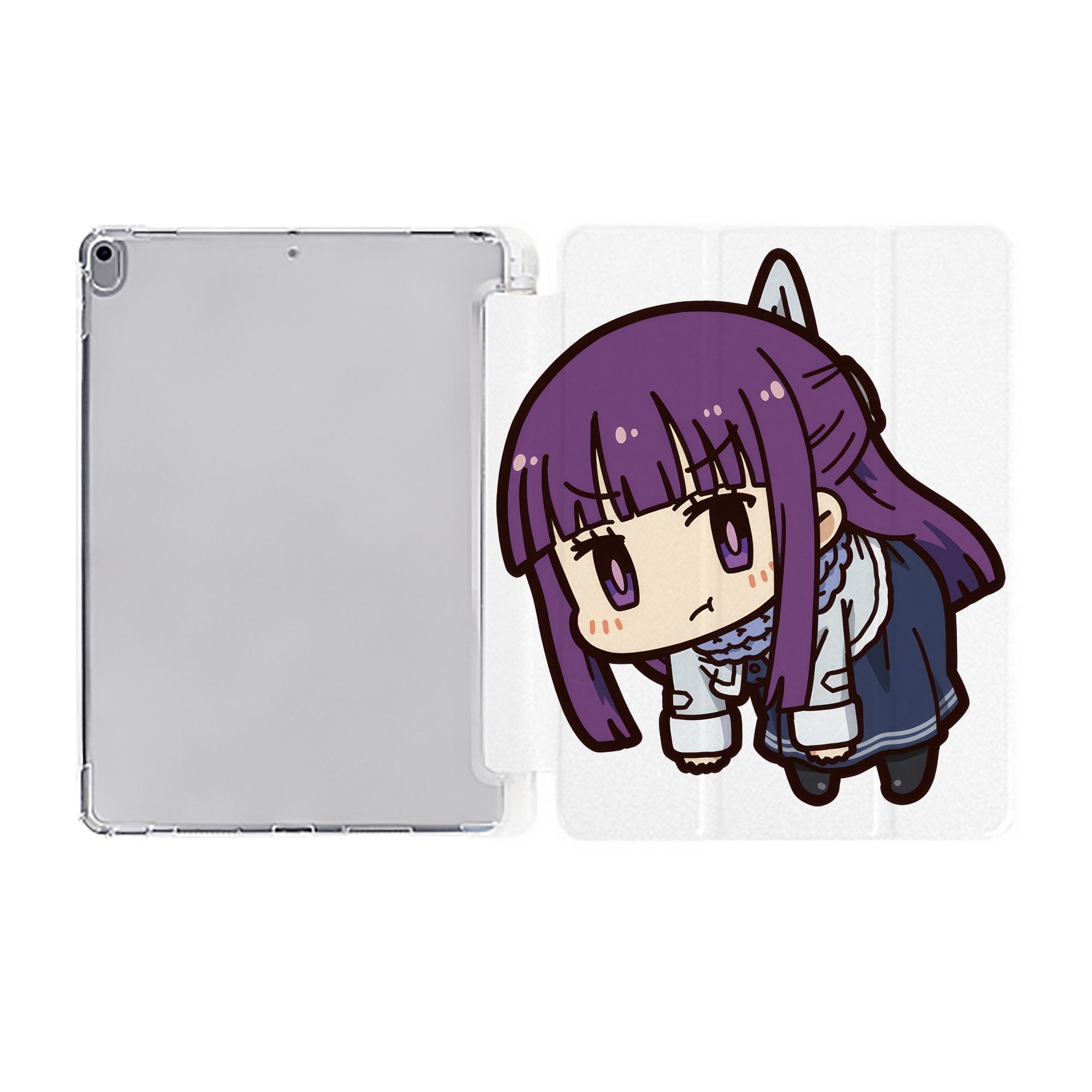 （画像用） 葬送のフリーレン Frieren IPad ケース ペン収納付き 三つ折りスタンド PUレザー×シリコン 対応機種9.5/10.5/10.9インチ